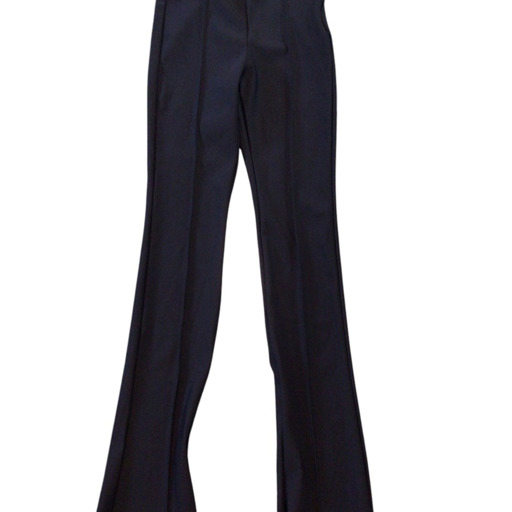 Zara Black Women's Pants Size Large Front Seam Side Zip Hem Zipper